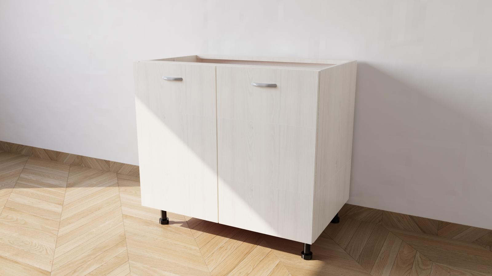 Mobile Base Da 90 Compresa Di 2 Ante .Spedizione In Kit H 72 Cm L 90 Cm P 55.5 Cm colore Larice Bianco