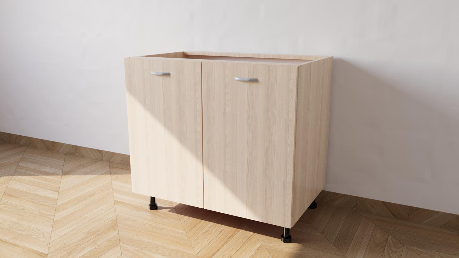 Mobile Base Da 90 Compresa Di 2 Ante .Spedizione In Kit H 72 Cm L 90 Cm P 55,5 Cm colore Rovere