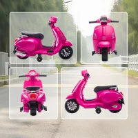 Moto Elettrica per Bambini da 2 a 6 Anni con Batteria 6V, Faro, Clacson e Ruote Ausiliarie Rosa