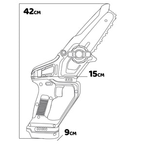 Lazher 20 - Motosega a batteria per potatura Alfa Line, con barra da 5", 1 batteria 2a + caricabatteria