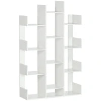 Mobile Libreria ad Albero con 13 Ripiani in Legno Truciolare, 96x30x150cm
