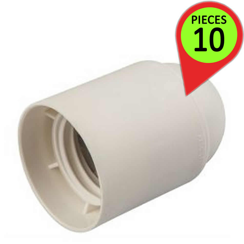 Portalampade e27 bianco liscio confezione pezzi 10