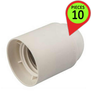Portalampade e27 bianco liscio confezione pezzi 10