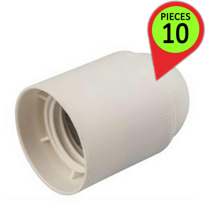 Portalampade e27 bianco liscio confezione pezzi 10