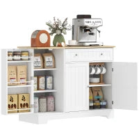 Buffet da cucina, mobile da archiviazione con 3 ante, cassetto, ripiani porta e ripiano regolabile, 105x40x83cm, bianco