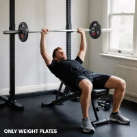 Dischi Pesi con Foro Ø50 mm, 2x15 kg con Anello Interno in Acciaio e Triplo Manico, Nero