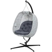 Sedia A Dondolo A Forma Di Uovo Per Esterno, Dondolo Con Supporto, Cuscini Interno Esterno