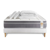 Pacchetto letto completo - Materasso 160x200cm + Box spring con doghe (kit) + 2 cuscini + Piumino - Trente