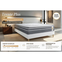 Pacchetto letto completo - Materasso 140x200cm + Box spring con doghe (kit) + 2 cuscini + Piumino - Trente PLUS