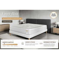 Pacchetto letto completo - Materasso 200x200cm + Box spring con doghe (kit) + 2 cuscini + Piumino - Vingt-Huit