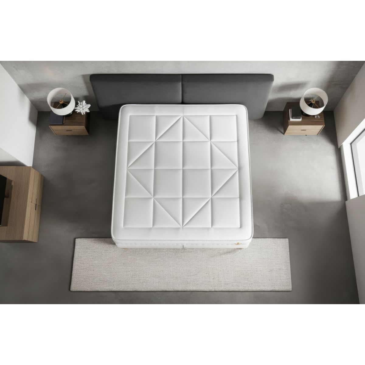 Pacchetto letto completo - Materasso 200x200cm + Box spring con doghe (kit) + 2 cuscini + Piumino - Vingt-Huit