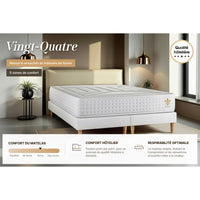 Pacchetto letto completo - Materasso 180x200cm + Box spring con doghe (kit) + 2 cuscini + Piumino - Vingt-Quatre
