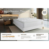Pacchetto letto completo - Materasso 140x200cm + Box spring con doghe (kit) + 2 cuscini + Piumino - Vingt-Quatre PLUS