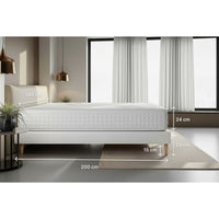 Pacchetto letto completo - Materasso 140x200cm + Box spring con doghe (kit) + 2 cuscini + Piumone - Vingt-Quatre