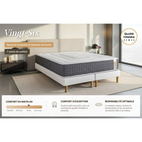 Pacchetto letto completo - Materasso 140x200cm + Box spring con doghe (kit) + 2 cuscini + Piumino - Vingt-Six