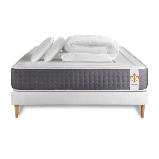 Pacchetto letto completo - Materasso 180x200cm + Box spring con doghe (kit) + 2 cuscini + Piumino - Vingt-Six