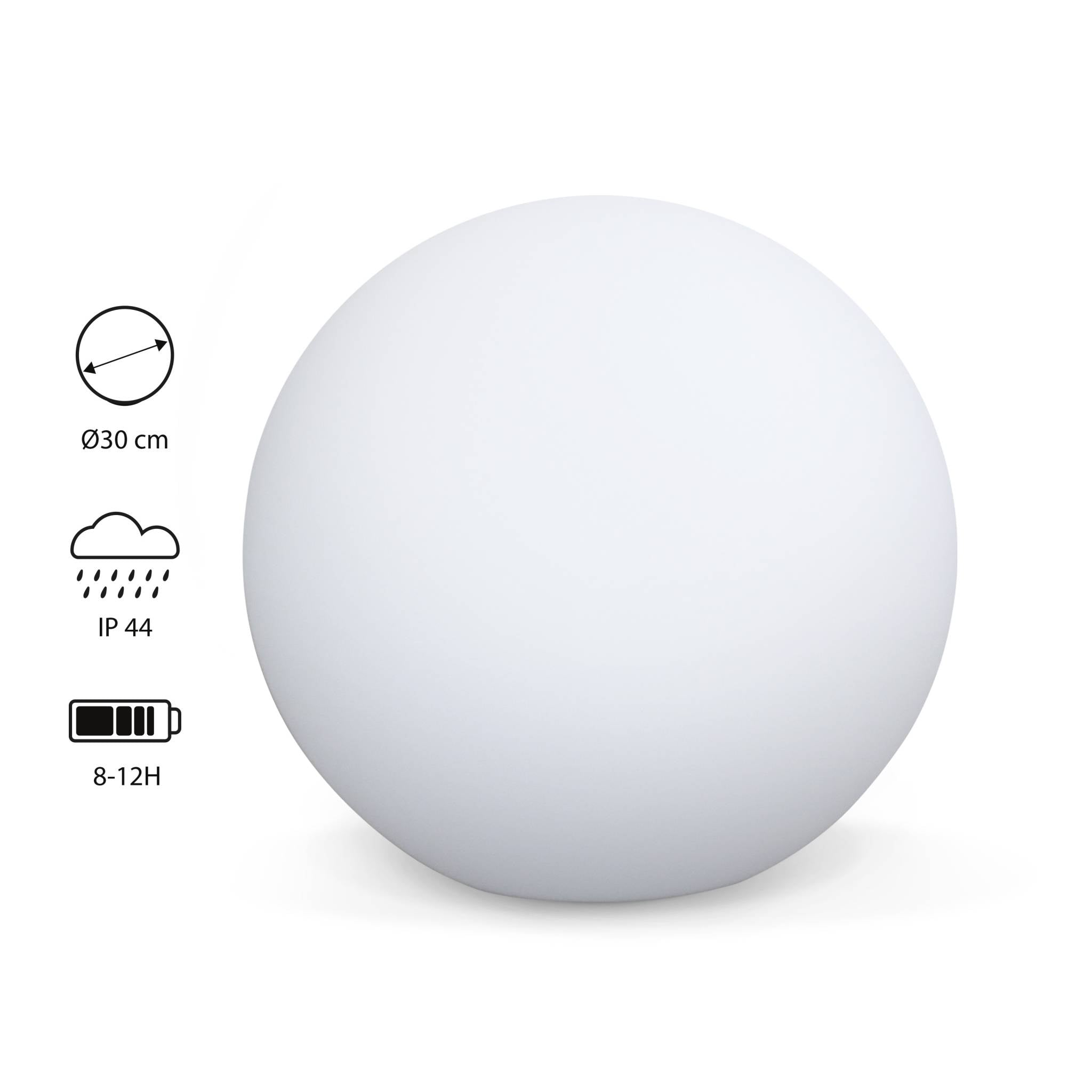 Lampada a sfera led luce bianca con batteria ricaricabile