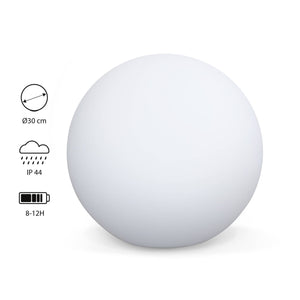 Lampada a sfera led luce bianca con batteria ricaricabile