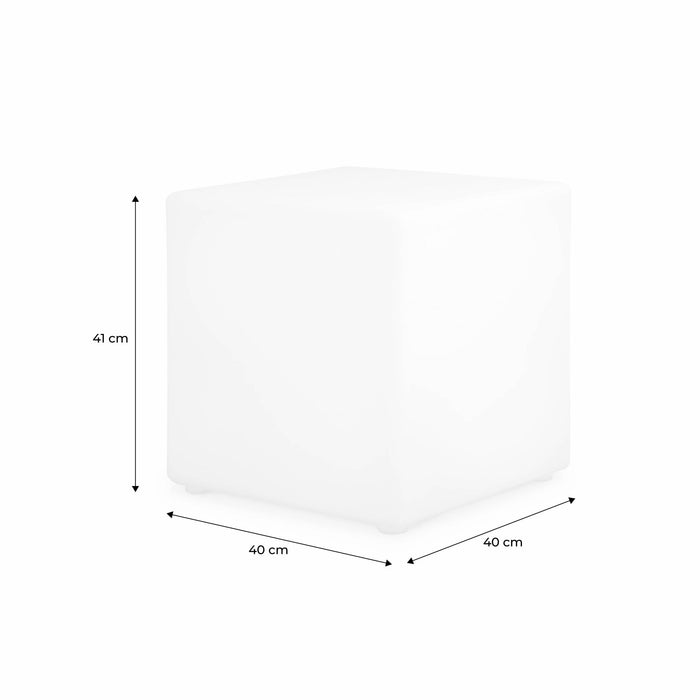 Lampada a cubo led colore bianco con batteria ricaricabile, multicolor