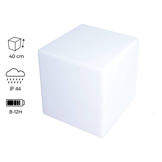 Lampada a cubo led colore bianco con batteria ricaricabile, bianco