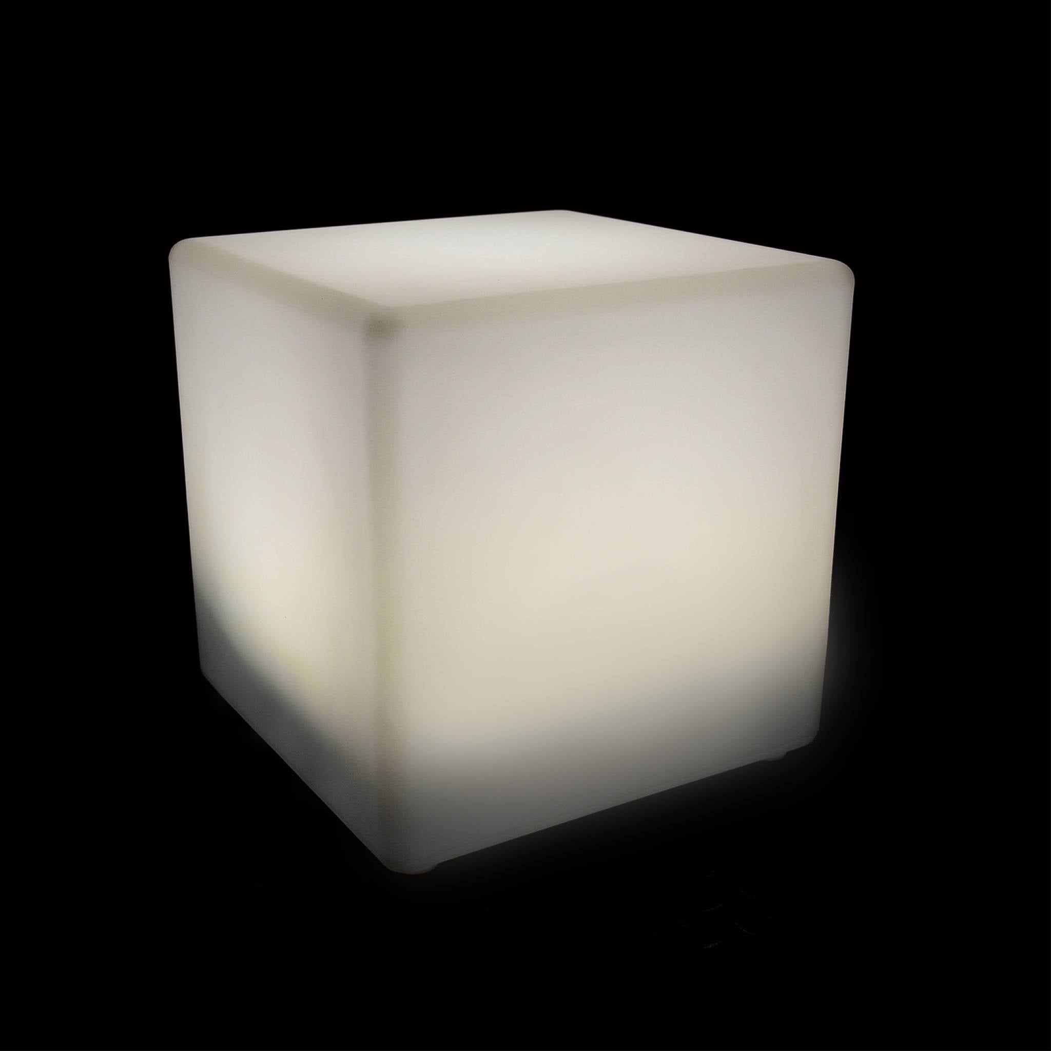 Lampada a cubo led colore bianco con batteria ricaricabile, bianco