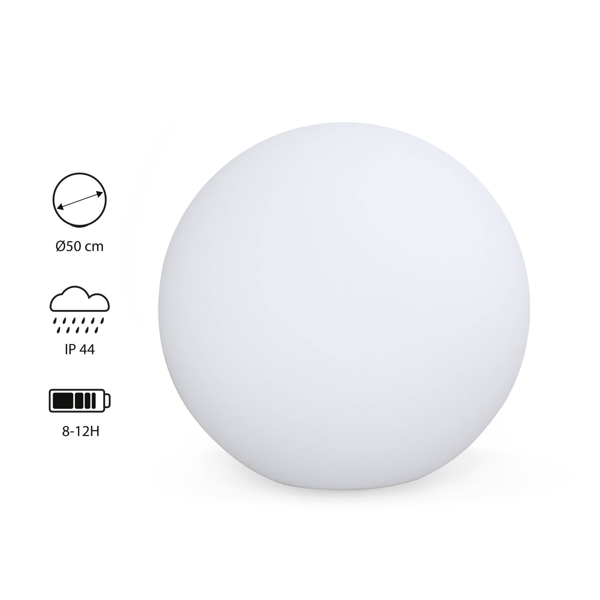Lampada a sfera led luce bianca con batteria ricaricabile
