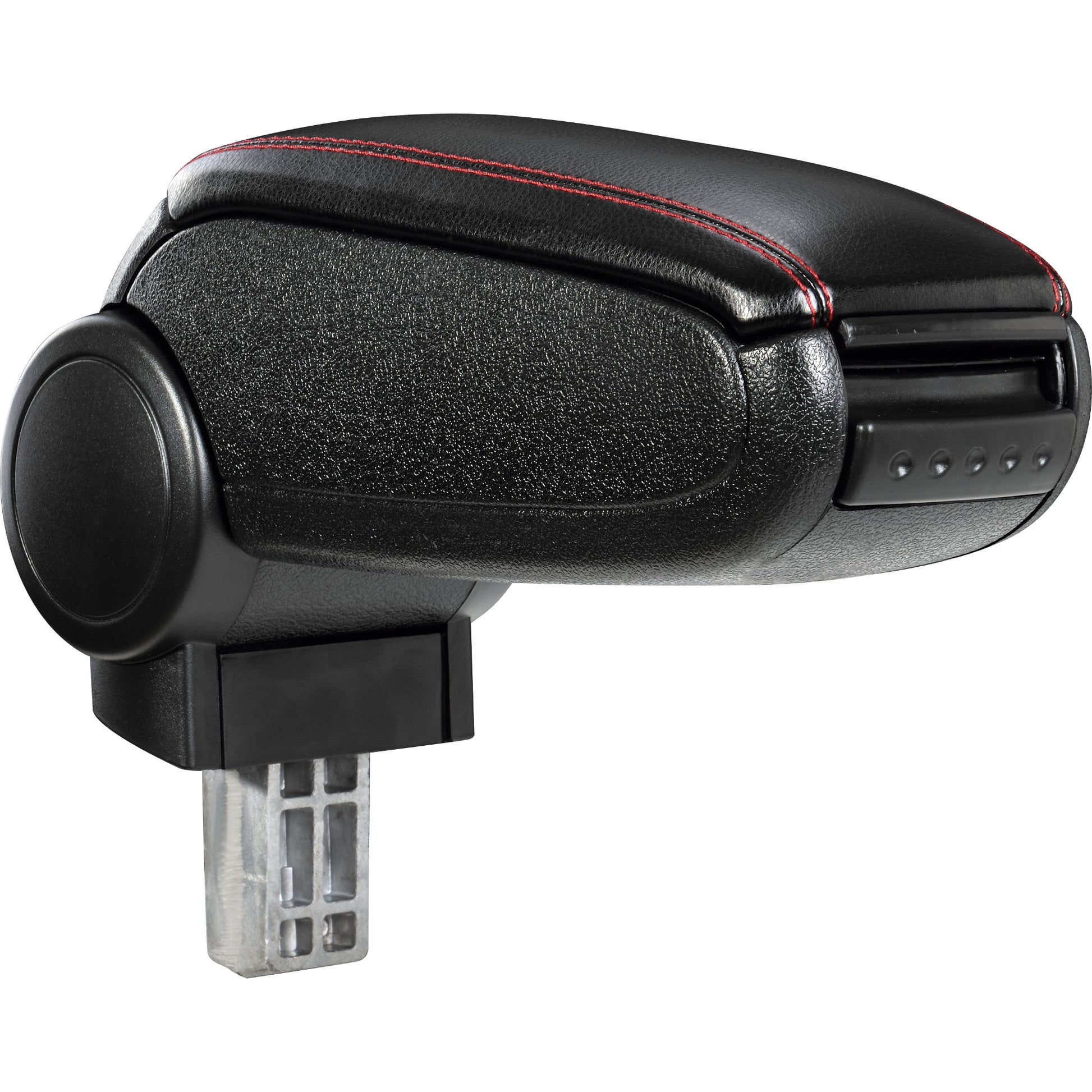 Bracciolo centrale per Opel Astra K con vano portaoggetti - imbottito - similpelle - nero con cuciture rosse 03_0011357