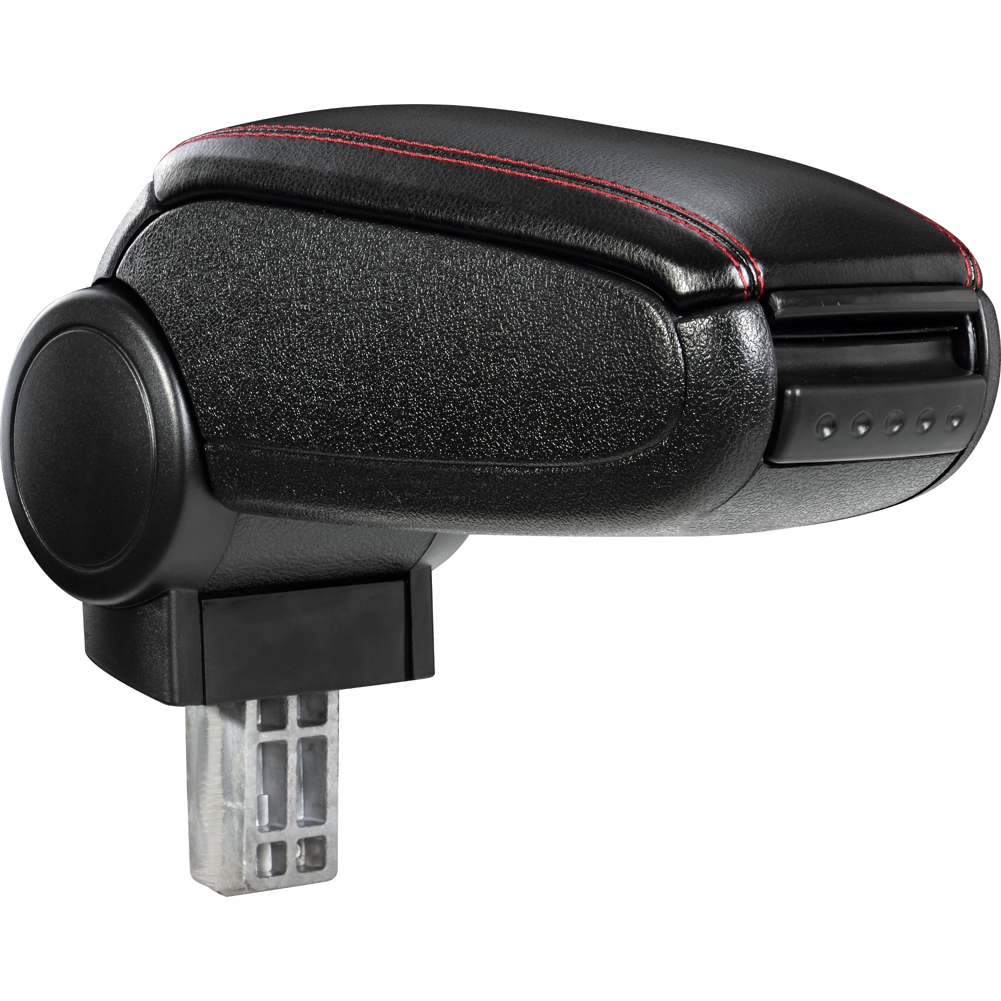 Bracciolo centrale per Opel Astra K con vano portaoggetti - imbottito - similpelle - nero con cuciture rosse 03_0011357