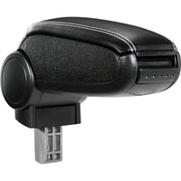 [pro.tec] Bracciolo centrale Opel Astra K - Rivestimento in similpelle nero con cuciture bianche - con vano portaoggetti