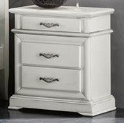 Comodino 3 cassetti laccato bianco l.57 p.38 h.66