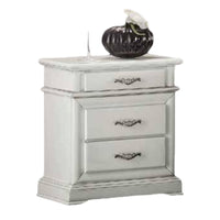 Comodino 3 cassetti laccato bianco l.57 p.38 h.66