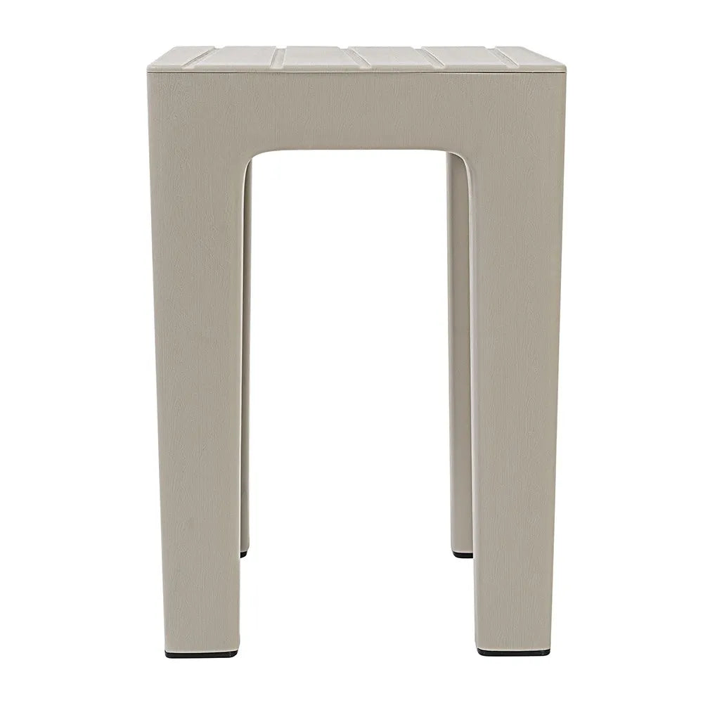 Lello lo sgabello multiuso ad alta resistenza tortora con effetto legno