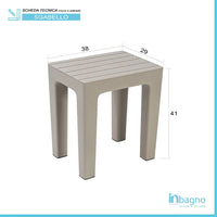 Lello lo sgabello multiuso ad alta resistenza tortora con effetto legno