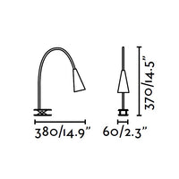LENA CLIP, Lampada da Tavolo con Pinza per Interni, Faro