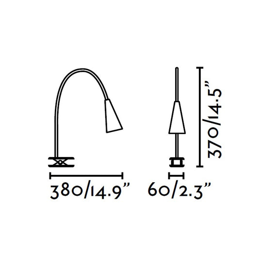 LENA CLIP, Lampada da Tavolo con Pinza per Interni, Faro