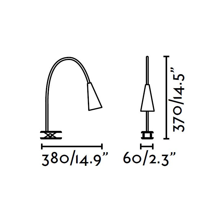 LENA CLIP, Lampada da Tavolo con Pinza per Interni, Faro
