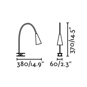 LENA CLIP, Lampada da Tavolo con Pinza per Interni, Faro