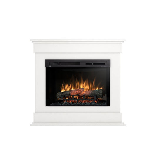 Camino Elettrico Riscaldante Da Pavimento Autoportante a LED - 26" - Bianco opaco - 97 x 88 x 29 - LENOX