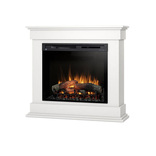 Camino Elettrico Riscaldante Da Pavimento Autoportante a LED - 28" - Bianco opaco - 103 x 94 x 29 - LENOX