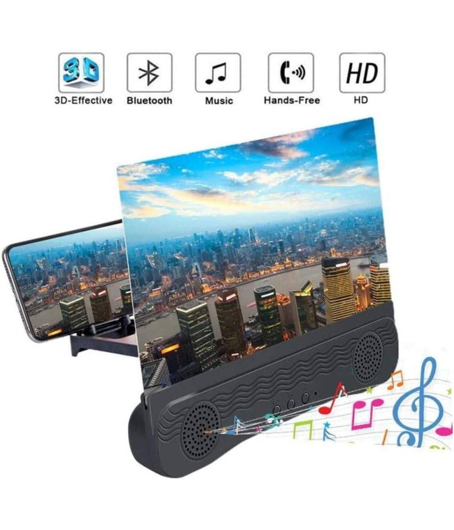 Lente 3d Amplificatore Audio E Video Per Smartphone Da 12" Ingrandimento Schermo         