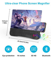 Lente 3d Amplificatore Audio E Video Per Smartphone Da 12" Ingrandimento Schermo         