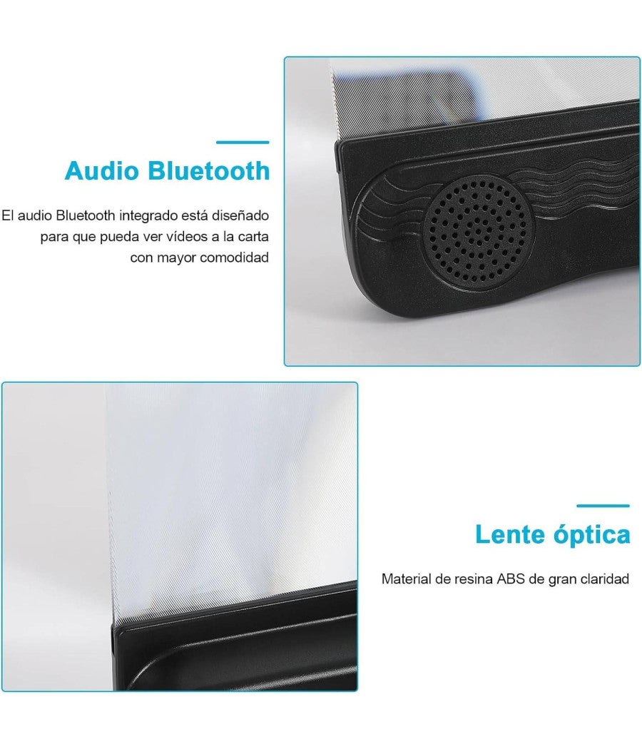 Lente 3d Amplificatore Audio E Video Per Smartphone Da 12" Ingrandimento Schermo         
