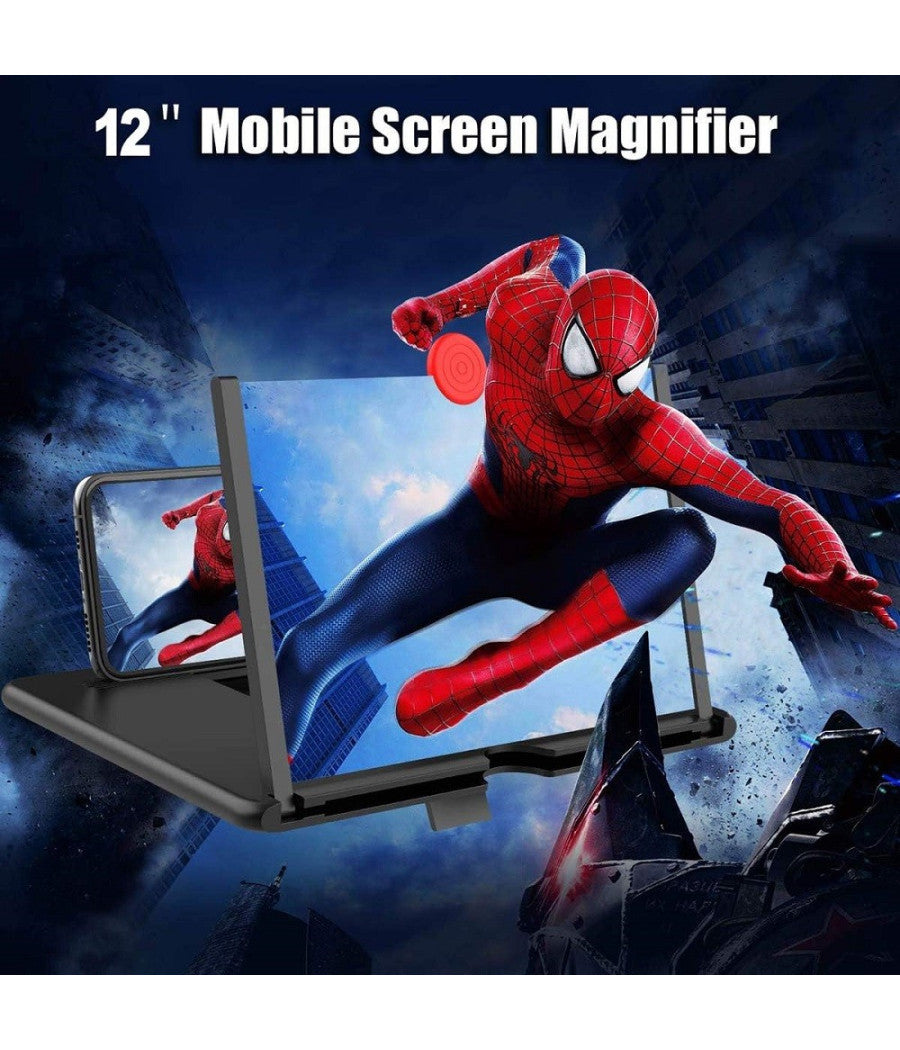 Lente Di Ingrandimento Schermo 12" 3d Per Cellulare Smartphone Guardare Video Film         