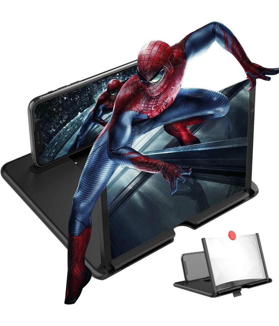 Lente Di Ingrandimento Schermo 12" 3d Per Cellulare Smartphone Guardare Video Film         