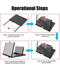 Lente Di Ingrandimento Schermo 12" 3d Per Cellulare Smartphone Guardare Video Film         