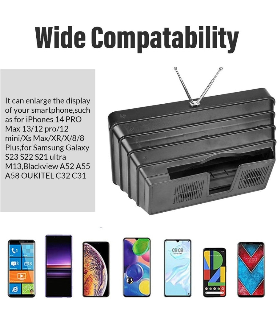 Lente Ingrandimento Display Schermo Telefono Cellulare Smartphone Forma Di Tv         