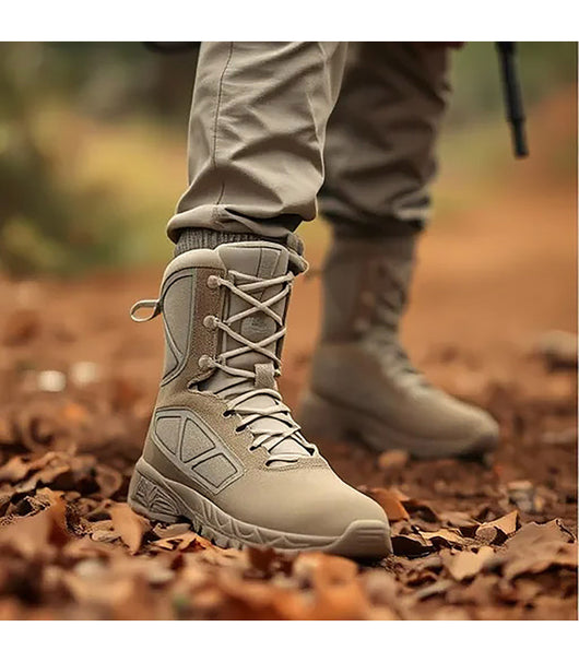 LEOPARD - Stivale Militare 8" Ultra Leggero | Cerniera YKK | Suola Antiscivolo | PU 3D | Taglie 36-48 EU