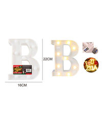 Lettera B Luminosa Con Luci Led A Batteria Decorazioni Per La Casa Dim. 22 Cm         