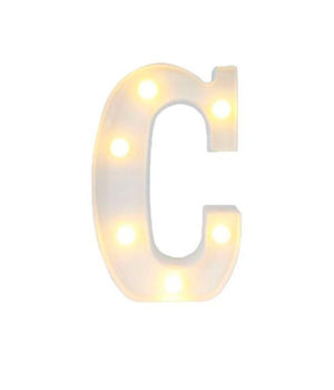 Lettera C Luminosa Con Luci Led A Batteria Decorazioni Per La Casa Dim. 22 Cm         