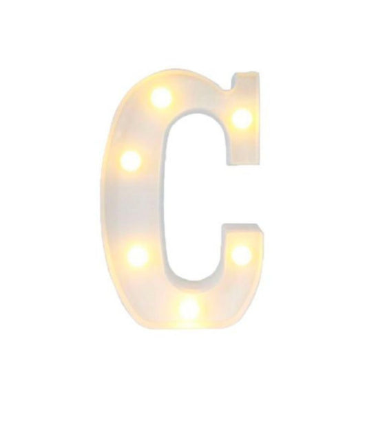 Lettera C Luminosa Con Luci Led A Batteria Decorazioni Per La Casa Dim. 22 Cm         